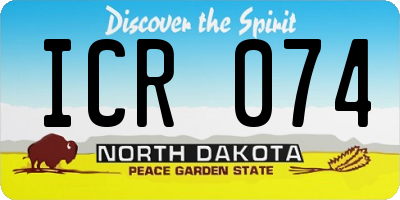 ND license plate ICR074