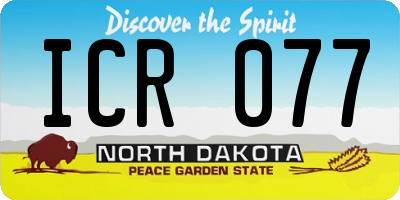 ND license plate ICR077