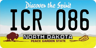 ND license plate ICR086
