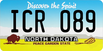 ND license plate ICR089