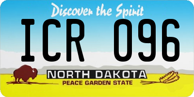 ND license plate ICR096