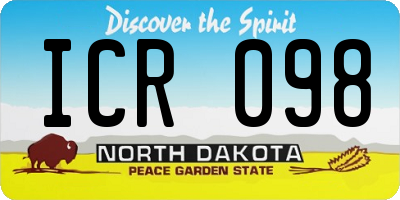 ND license plate ICR098