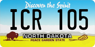 ND license plate ICR105