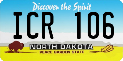 ND license plate ICR106