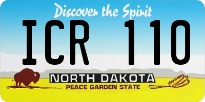 ND license plate ICR110