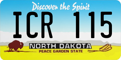 ND license plate ICR115