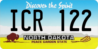 ND license plate ICR122