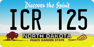 ND license plate ICR125