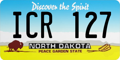 ND license plate ICR127