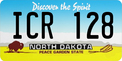 ND license plate ICR128