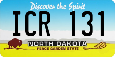 ND license plate ICR131