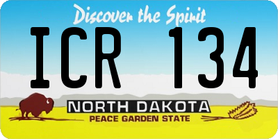 ND license plate ICR134