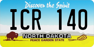 ND license plate ICR140
