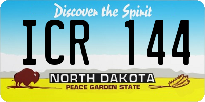 ND license plate ICR144