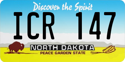 ND license plate ICR147