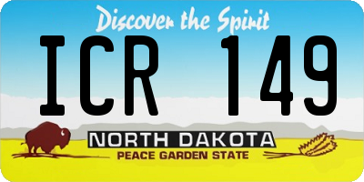 ND license plate ICR149