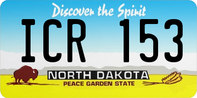 ND license plate ICR153
