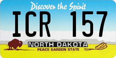 ND license plate ICR157