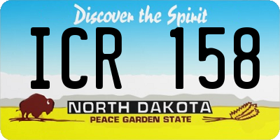 ND license plate ICR158