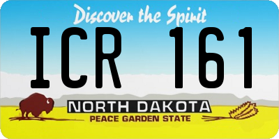 ND license plate ICR161