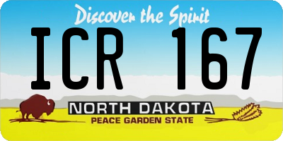 ND license plate ICR167
