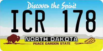 ND license plate ICR178