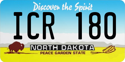 ND license plate ICR180