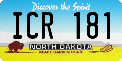 ND license plate ICR181