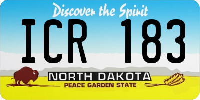 ND license plate ICR183