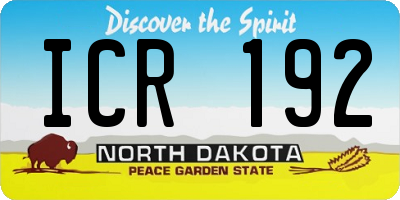 ND license plate ICR192