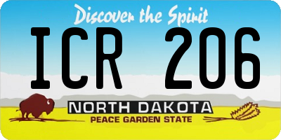 ND license plate ICR206