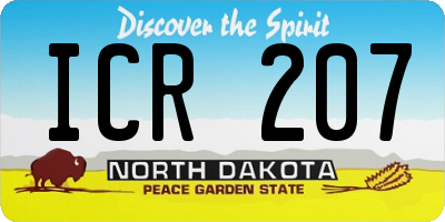 ND license plate ICR207