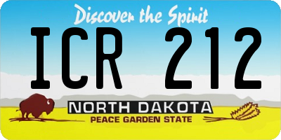 ND license plate ICR212