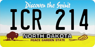 ND license plate ICR214