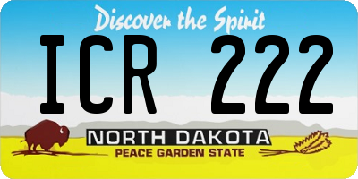 ND license plate ICR222