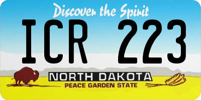 ND license plate ICR223