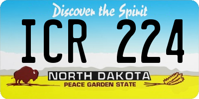 ND license plate ICR224