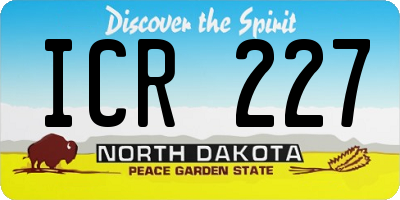 ND license plate ICR227