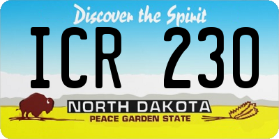 ND license plate ICR230