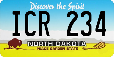 ND license plate ICR234