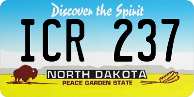 ND license plate ICR237