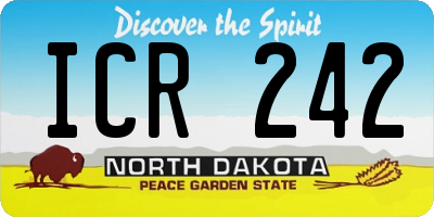 ND license plate ICR242