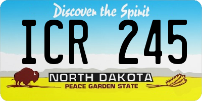 ND license plate ICR245