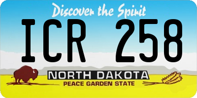 ND license plate ICR258