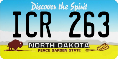 ND license plate ICR263