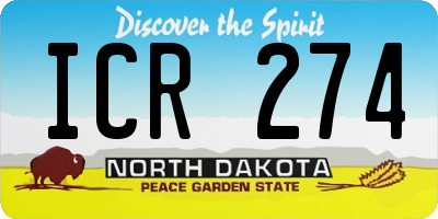 ND license plate ICR274