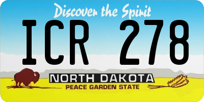 ND license plate ICR278