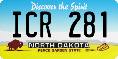 ND license plate ICR281