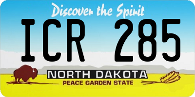 ND license plate ICR285