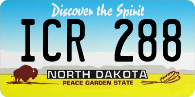 ND license plate ICR288